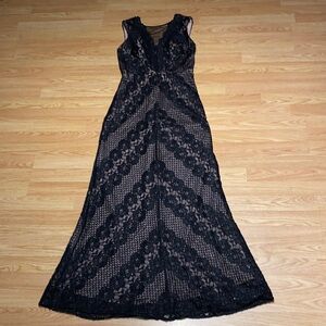 Night Way Collections Black Lace Maxi Dress